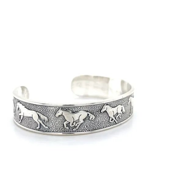 Sterling Silver Horse Cuff Bracelet Image 3 Minor Jewelry Inc. Nashville, TN