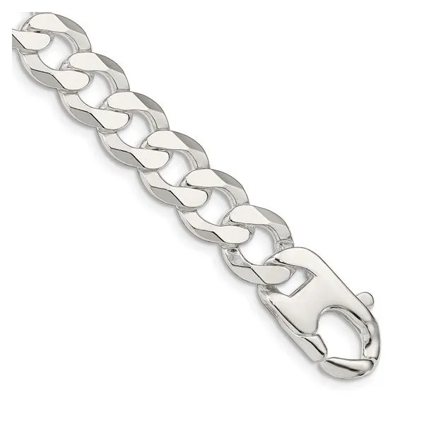 Sterling Silver 14mm Flat Curb Chain 9 inch  50g Image 2 Minor Jewelry Inc. Nashville, TN