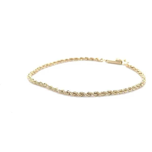14K Yellow Gold Estate 2.3mm Rope Bracelet Image 4 Minor Jewelry Inc. Nashville, TN