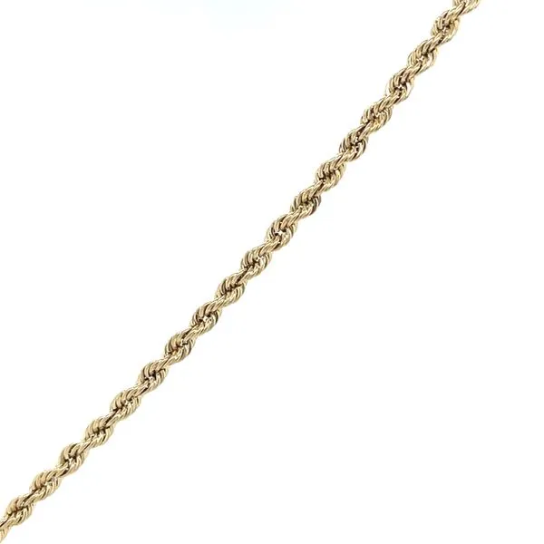 14K Yellow Gold Estate 2.4mm Rope Chain Bracelet
