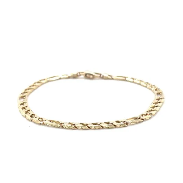 14K Yellow Gold Estate 4.7mm Figaro Bracelet