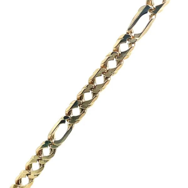 14K Yellow Gold Estate 4.7mm Figaro Bracelet