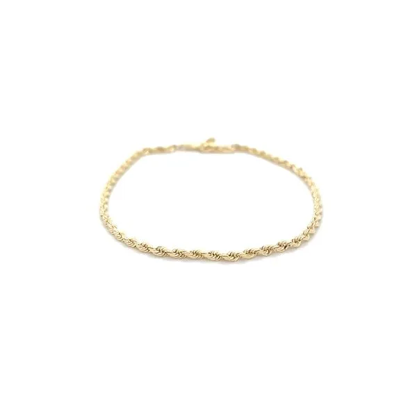 14K Yellow Gold Estate 2mm Rope Bracelet