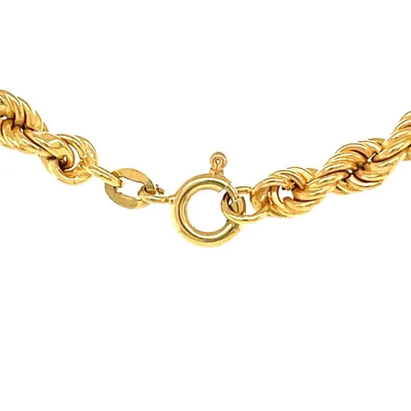 18K Yellow Gold Estate 4.8mm Hollow Rope Chain Bracelet