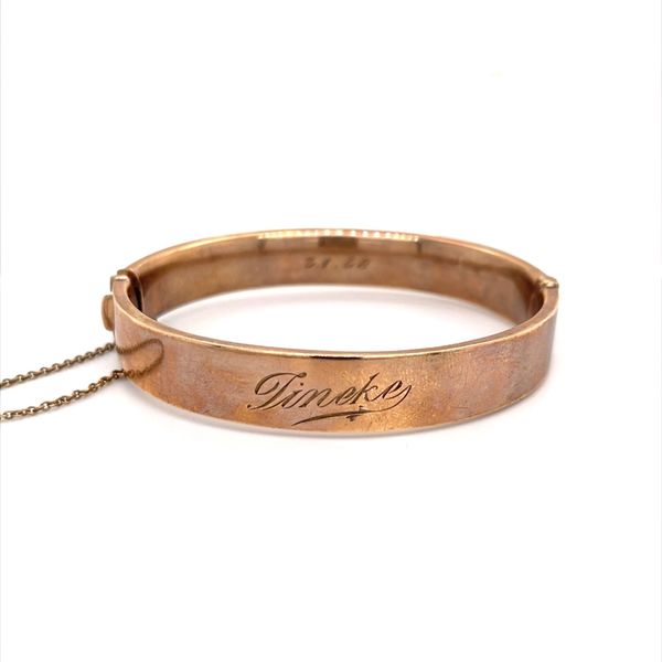 14K Rose Gold Estate Engraved Bangle Bracelet Image 3 Minor Jewelry Inc. Nashville, TN