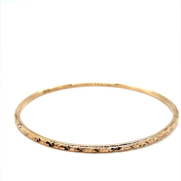 14K Rose Gold Estate Engraved Bangle Bracelet Minor Jewelry Inc. Nashville, TN