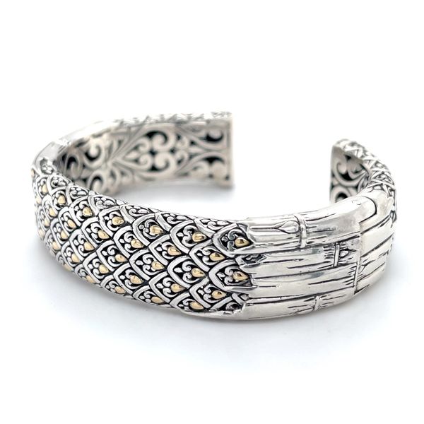 Sterling Silver and 18K Yellow Gold Bamboo Filigree Bangle Bracelet Image 2 Minor Jewelry Inc. Nashville, TN