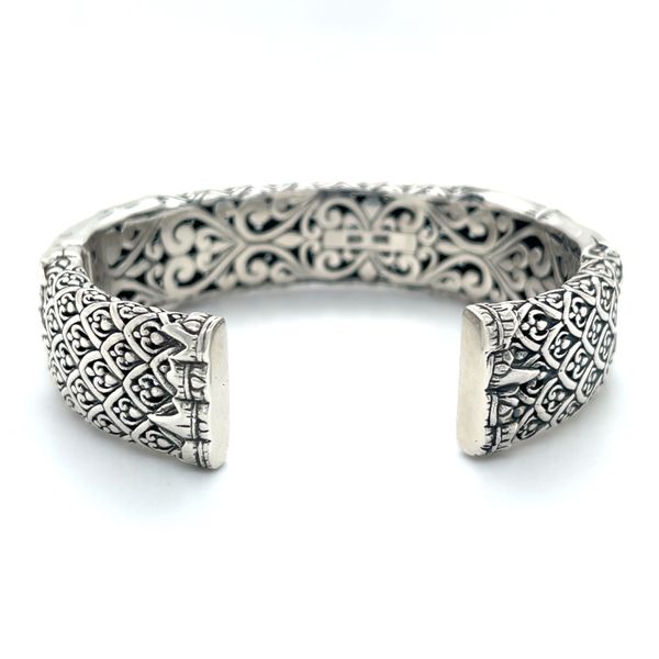 Sterling Silver and 18K Yellow Gold Bamboo Filigree Bangle Bracelet Image 4 Minor Jewelry Inc. Nashville, TN