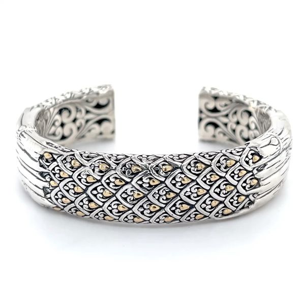 Sterling Silver and 18K Yellow Gold Bamboo Filigree Bangle Bracelet Minor Jewelry Inc. Nashville, TN