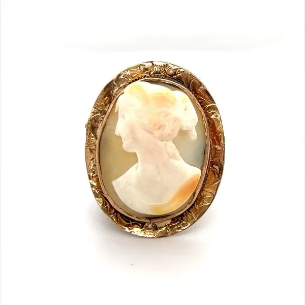 14K Yellow Gold Estate Cameo Brooch or Pendant