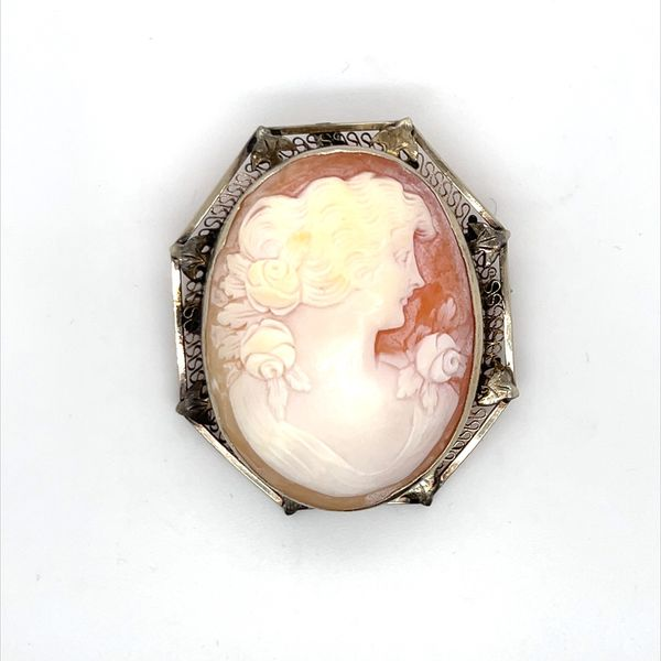 14K White Gold Estate Cameo Brooch Minor Jewelry Inc. Nashville, TN