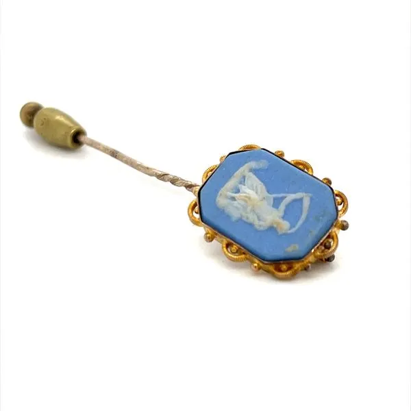 9K Yellow Gold Pin with Cronos Wedgwood Carving Image 2 Minor Jewelry Inc. Nashville, TN