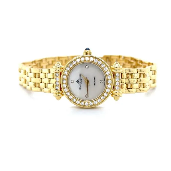 18K Yellow Gold Diamond Bezel Geneve Baume and Mercier By Tiffany Image 2 Minor Jewelry Inc. Nashville, TN