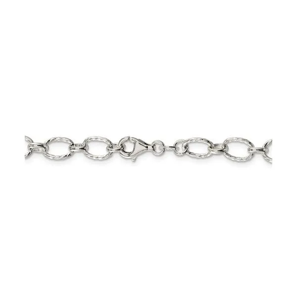 Sterling Silver 6.1mm Fancy Rolo Chain Image 3 Minor Jewelry Inc. Nashville, TN