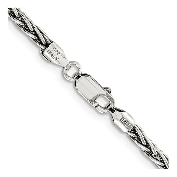 Sterling Silver Antiqued Square Spiga (Wheat) Chain Image 3 Minor Jewelry Inc. Nashville, TN
