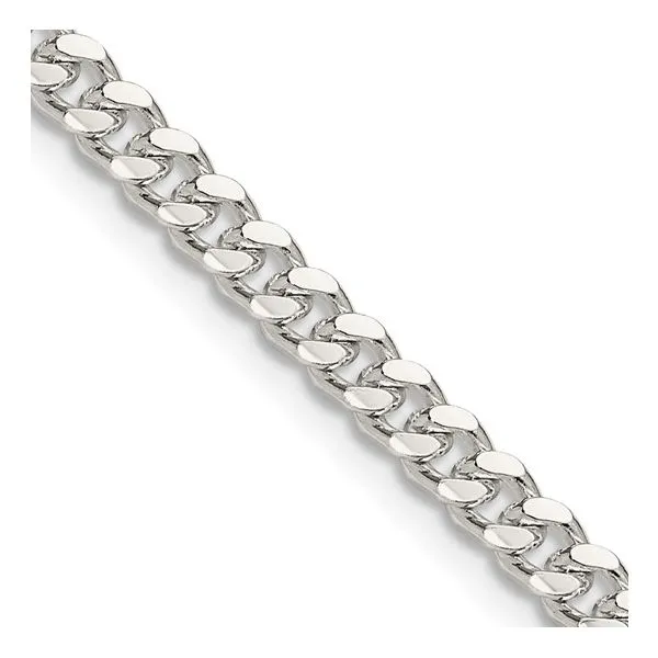 Sterling Silver 4.0mm Domed with Side Diamond-Cut Curb Chain Minor Jewelry Inc. Nashville, TN