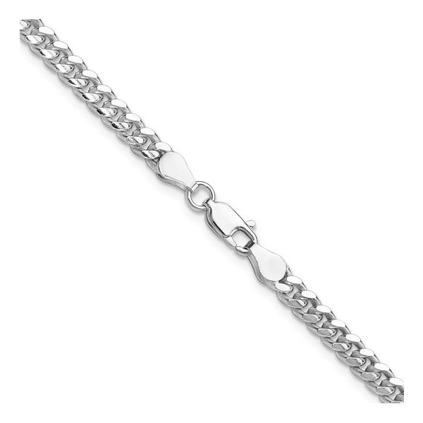 Sterling Silver 4mm Rhodium Plated Curb Chain Image 2 Minor Jewelry Inc. Nashville, TN