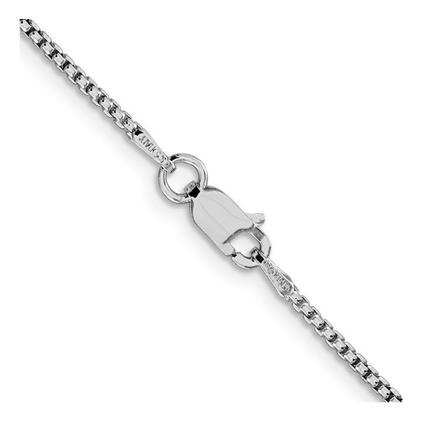 Sterling Silver 1.5mm Rhodium-Plated Round Box Chain Image 3 Minor Jewelry Inc. Nashville, TN