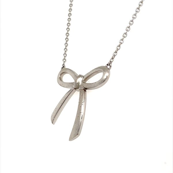 Sterling Silver And Glittered Bow Necklace Image 2 Minor Jewelry Inc. Nashville, TN