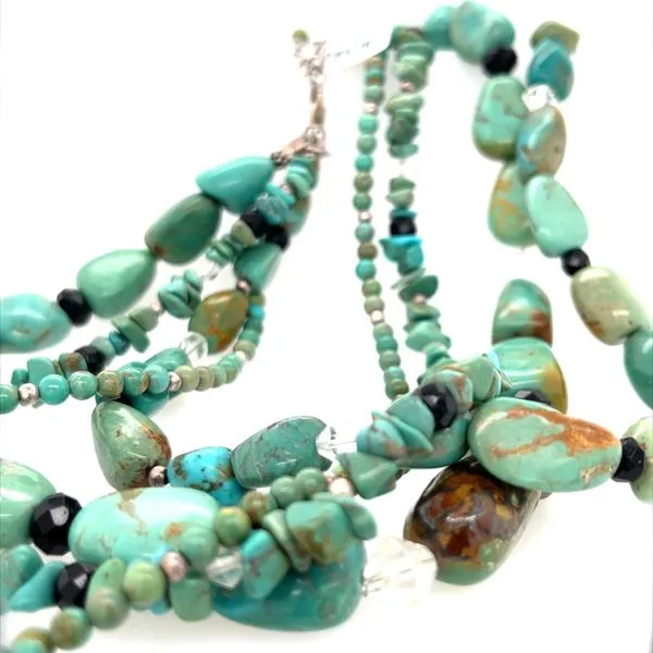 Four Strand Turquoise and Sterling Silver Necklace Image 2 Minor Jewelry Inc. Nashville, TN