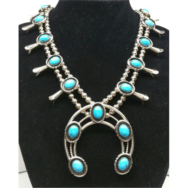 Sterling Silver Turquoise Squash Blossom Necklace Minor Jewelry Inc. Nashville, TN