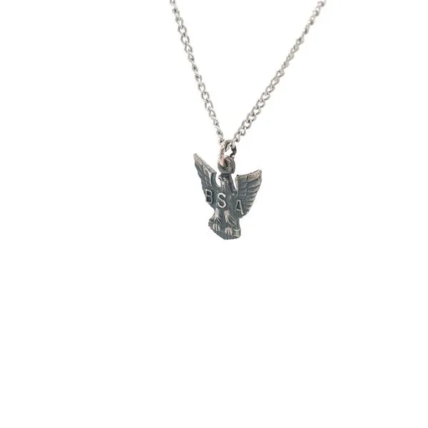 Sterling Silver Estate Boy Scouts Eagle Pendant Necklace Image 2 Minor Jewelry Inc. Nashville, TN