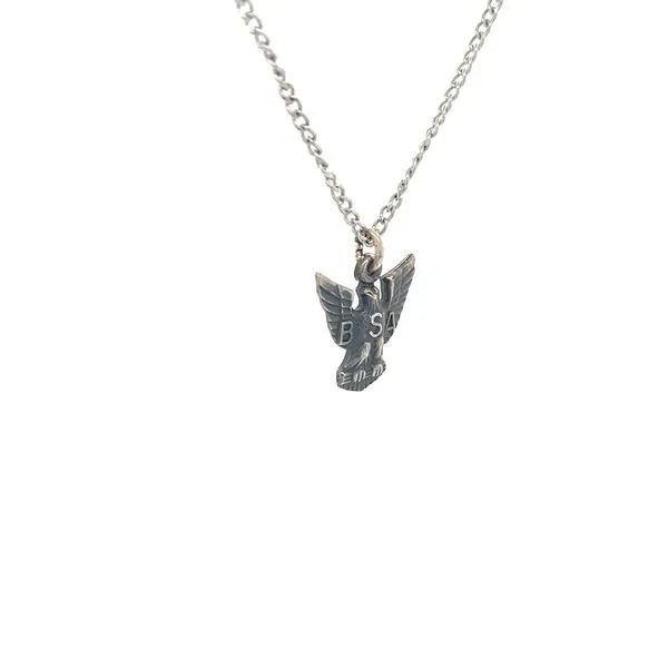 Sterling Silver Estate Boy Scouts Eagle Pendant Necklace Image 3 Minor Jewelry Inc. Nashville, TN