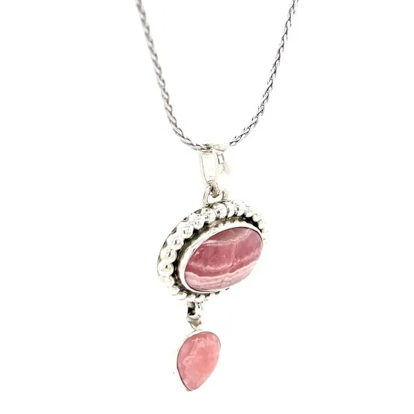 Sterling Silver Estate Mined Agate Milgrain Pendant