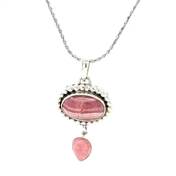 Sterling Silver Estate Mined Agate Milgrain Pendant