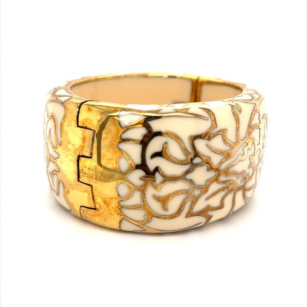Sterling Silver Gold Plated and Enamel 'Damask' Cuff Image 2 Minor Jewelry Inc. Nashville, TN