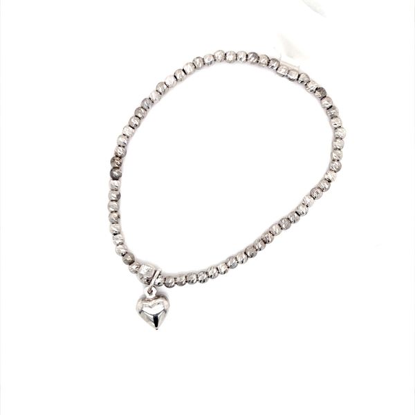 Sterling Silver Rhodium and Rose Diamond Cut Stretch Bacelet Minor Jewelry Inc. Nashville, TN