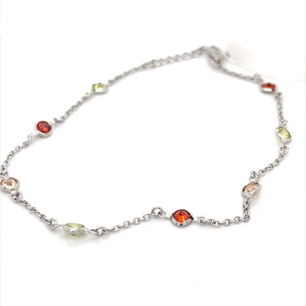 Sterling Silver Multi-Color Stone Ankle Bracelet Minor Jewelry Inc. Nashville, TN