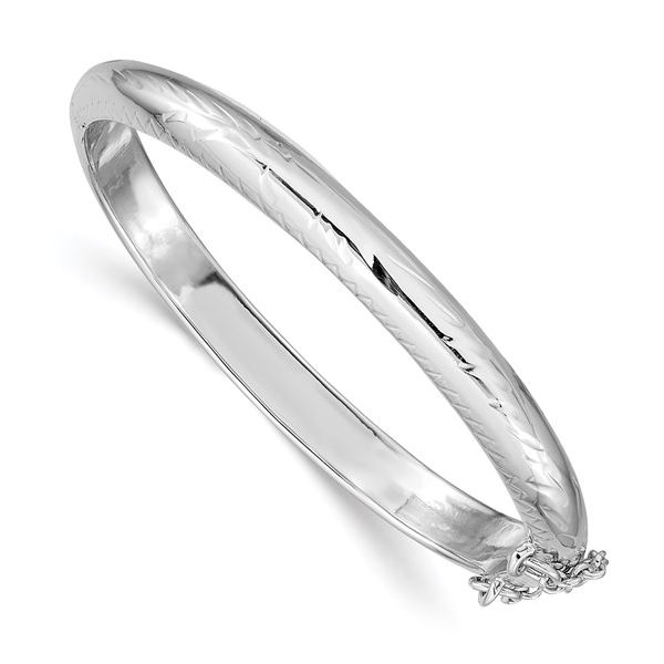Sterling Silver Hinged Baby Bangle Bracelet with Rhodium Minor Jewelry Inc. Nashville, TN
