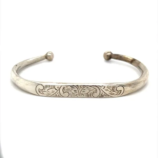 Sterling Silver Engraved Flower Bangle Bracelet Minor Jewelry Inc. Nashville, TN