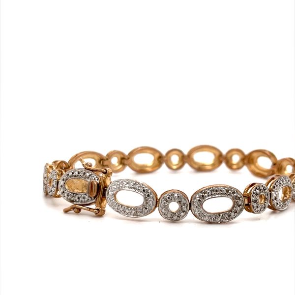Sterling Silver And Cubic Zirconium Gold Plated Bracelet Image 2 Minor Jewelry Inc. Nashville, TN