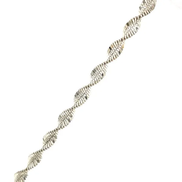 Sterling Silver Double Helix Herringbone Bracelet