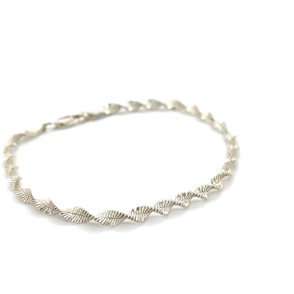 Sterling Silver Double Helix Herringbone Bracelet