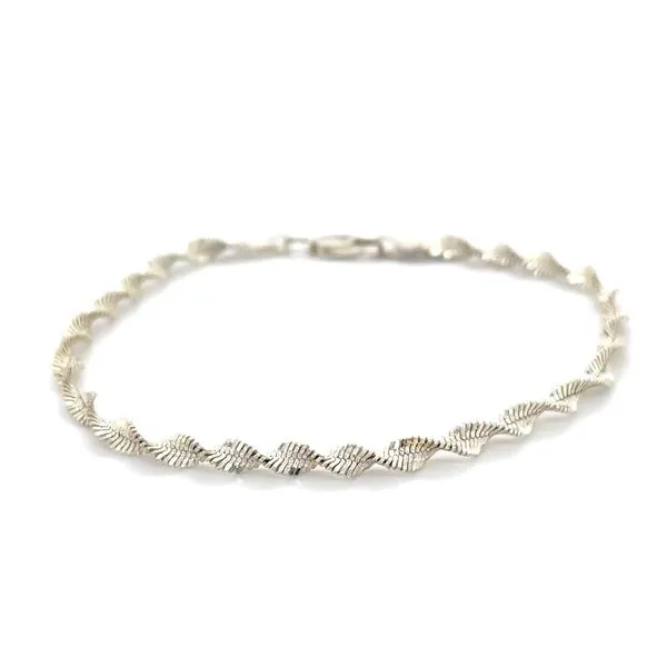 Sterling Silver Double Helix Herringbone Bracelet