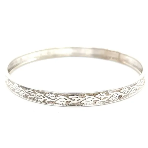 Sterling Silver Vintage Engraved Bangle Bracelet