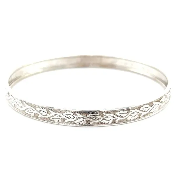 Sterling Silver Vintage Engraved Bangle Bracelet