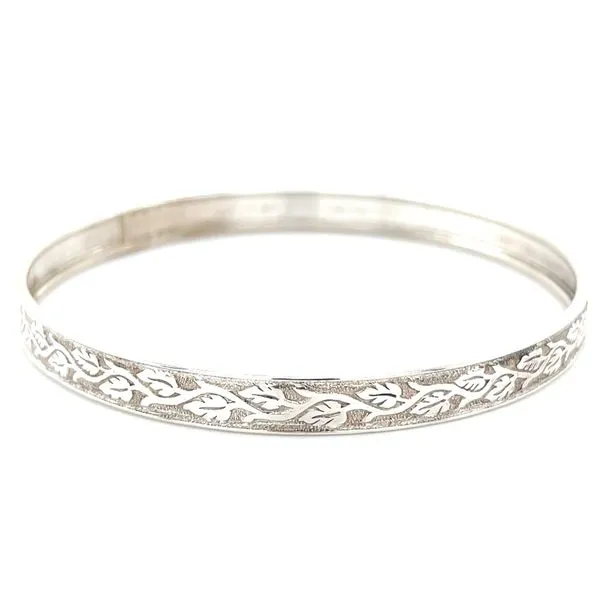 Sterling Silver Vintage Engraved Bangle Bracelet