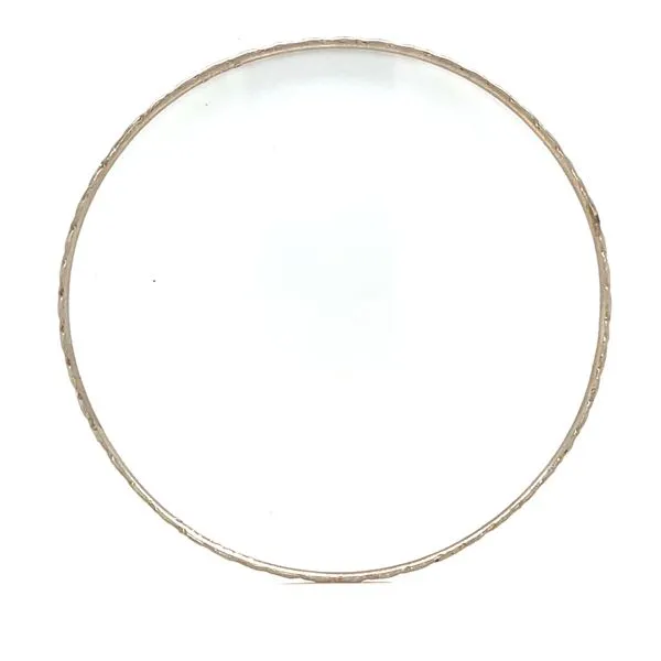 Sterling Silver Estate 2mm Diamond-Cut Flat Bangle Bracelet