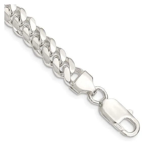 Sterling Silver 7.25mm Domed Curb Chain Bracelet