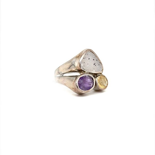 Sterling Silver Estate Amethyst, Citrine, and Druzy Quartz Fashion Ring Image 2 Minor Jewelry Inc. Nashville, TN