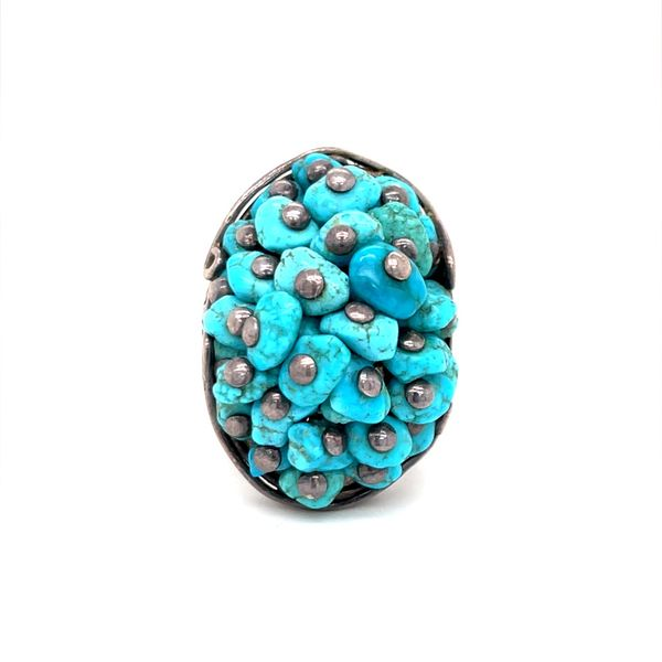 Sterling Silver Estate Turquoise Cluster Ring Minor Jewelry Inc. Nashville, TN