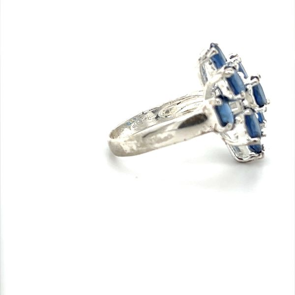 Sterling Silver Blue Glass Stone Ring Image 2 Minor Jewelry Inc. Nashville, TN