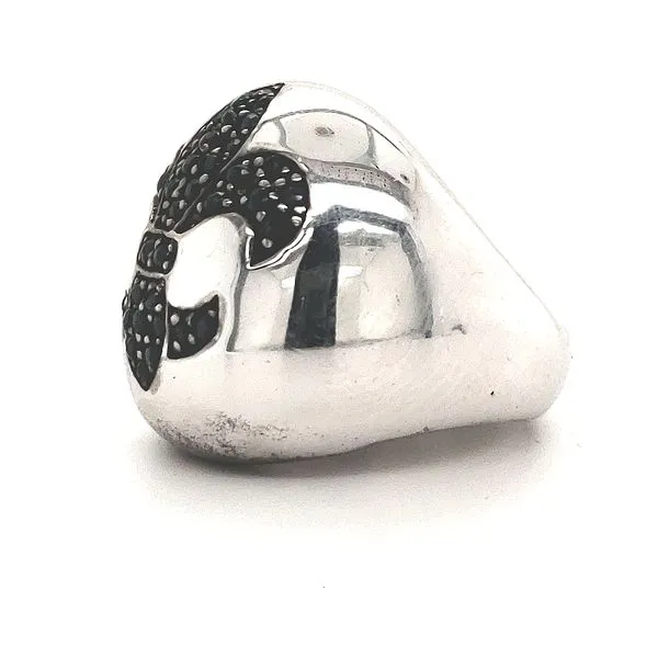 Sterling Silver and Black Sapphire Fleur de Lis Ring by Philip Gabriel Image 2 Minor Jewelry Inc. Nashville, TN