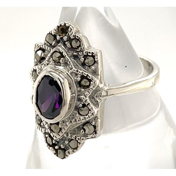 Sterling Silver Estate Glass Stone Ring Image 2 Minor Jewelry Inc. Nashville, TN