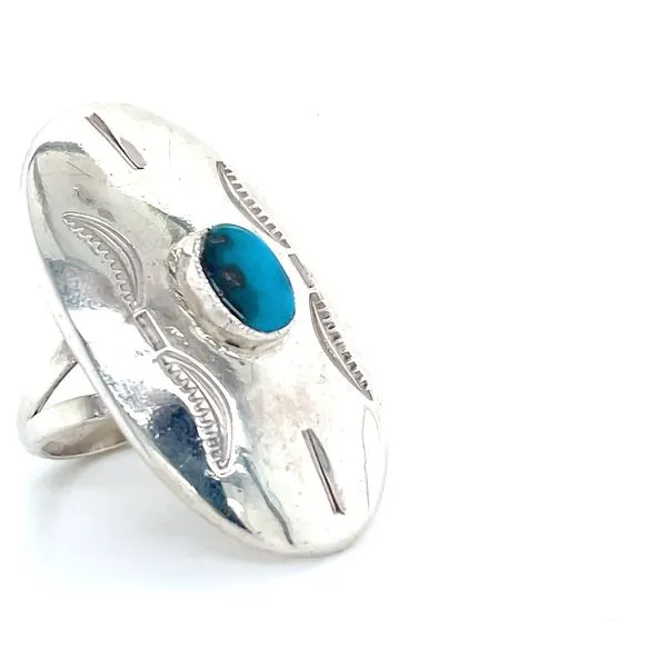 Sterling Silver Estate Turquoise Ring Image 2 Minor Jewelry Inc. Nashville, TN