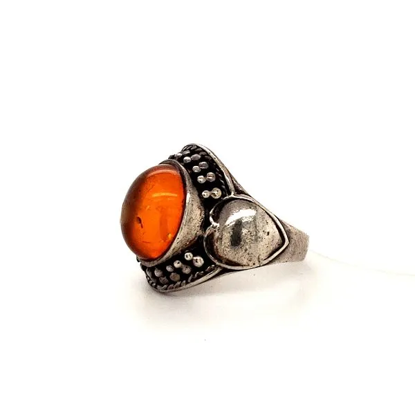 Sterling Silver Estate Amber Ring Image 2 Minor Jewelry Inc. Nashville, TN